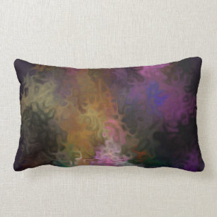 Abstract Art Contemporary Colourful Swirls Lumbar Cushion