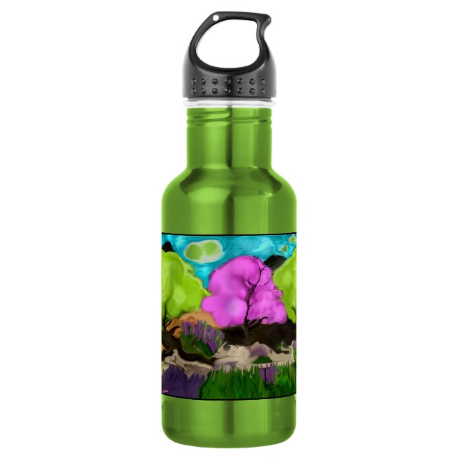 Abstract Art Cotton Candy Trees 532 Ml Water Bottle (Front)