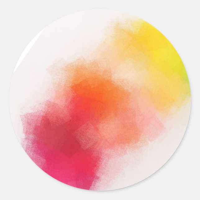 Abstract Art Custom Blank Modern Colourful Templat Classic Round Sticker (Front)