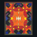 Abstract Art Deco Design by Swiss Artist Poster<br><div class="desc">This poster is after an original gouache rug design. Colourful work dates to around 1920.</div>