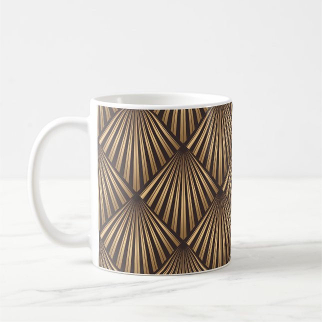 Abstract Art Deco: Gold Elegance. Coffee Mug (Left)