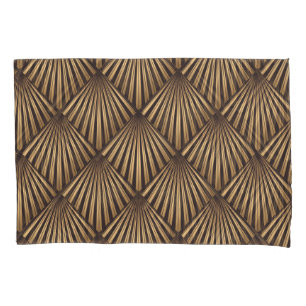 Abstract Art Deco: Gold Elegance. Pillowcase