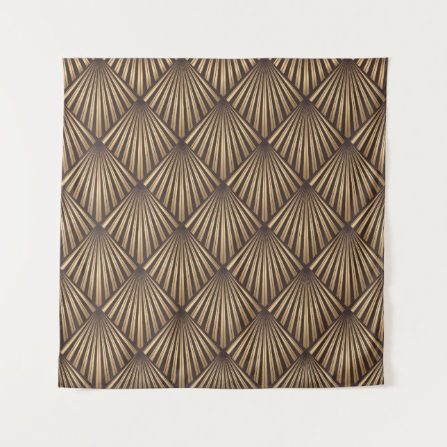 Abstract Art Deco: Gold Elegance. Tapestry (Front)