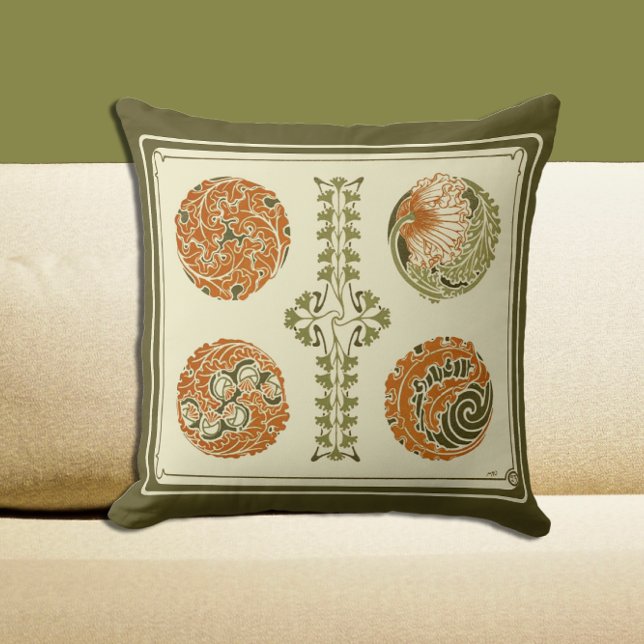 Abstract Art Deco Handsome Leaves Nature Design Th Cushion (Creator Uploaded)