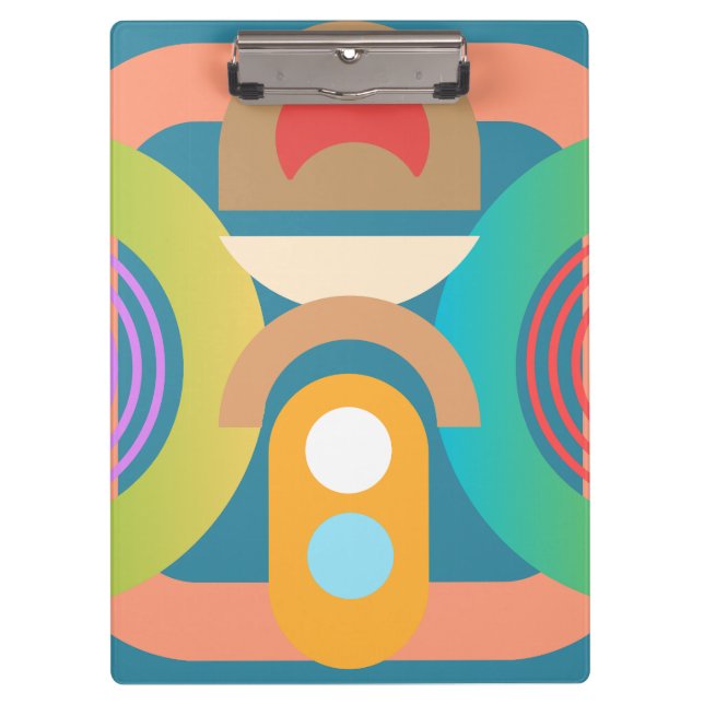 Abstract Art Deco Modern Colourful Clipboard (Front)