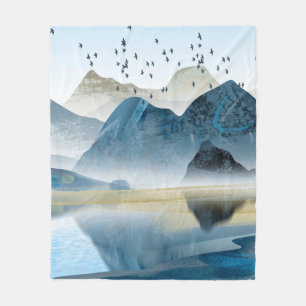 Abstract art decorative background. Mountains and Fleece Blanket