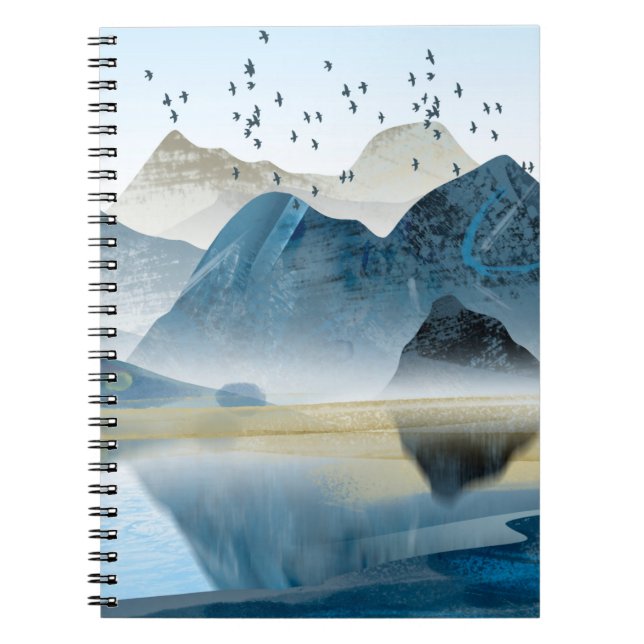 Abstract art decorative background. Mountains and  Notebook (Front)