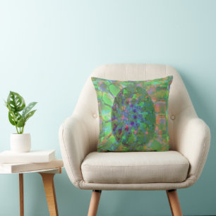 Abstract Art Decorative Colourful Egg Elegant Gree Cushion