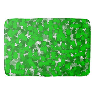 Abstract Art Design Green Foliage Bath Mat