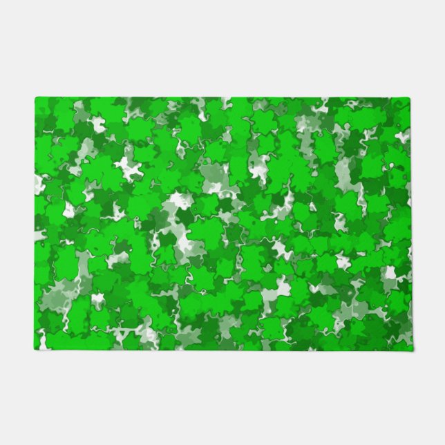 Abstract Art Design Green Foliage Doormat (Front)