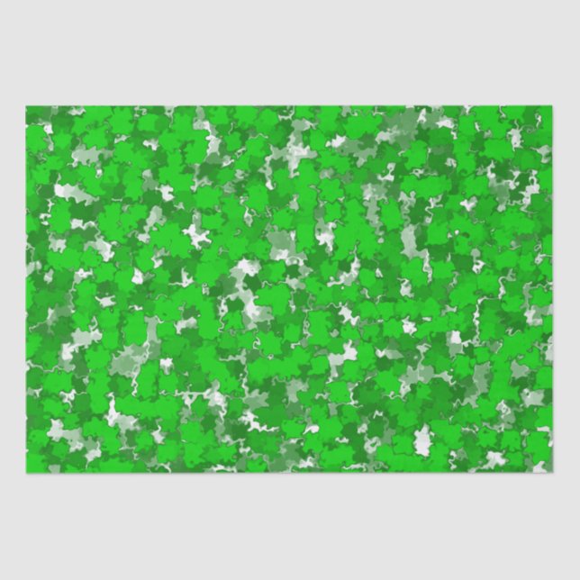 Abstract Art Design Green Foliage Tissue Paper (Front)