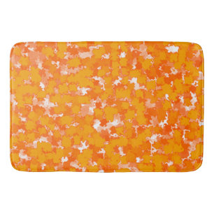 Abstract Art Design Orange Foliage Bath Mat