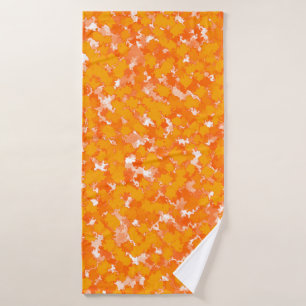 Abstract Art Design Orange Foliage Bath Towel