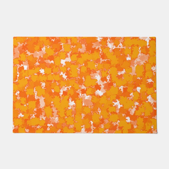 Abstract Art Design Orange Foliage Doormat (Front)
