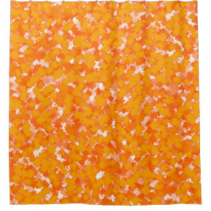 Abstract Art Design Orange Foliage Shower Curtain
