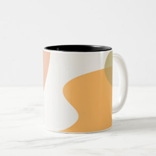 Abstract Art Design Orange Red Two-Tone Coffee Mug