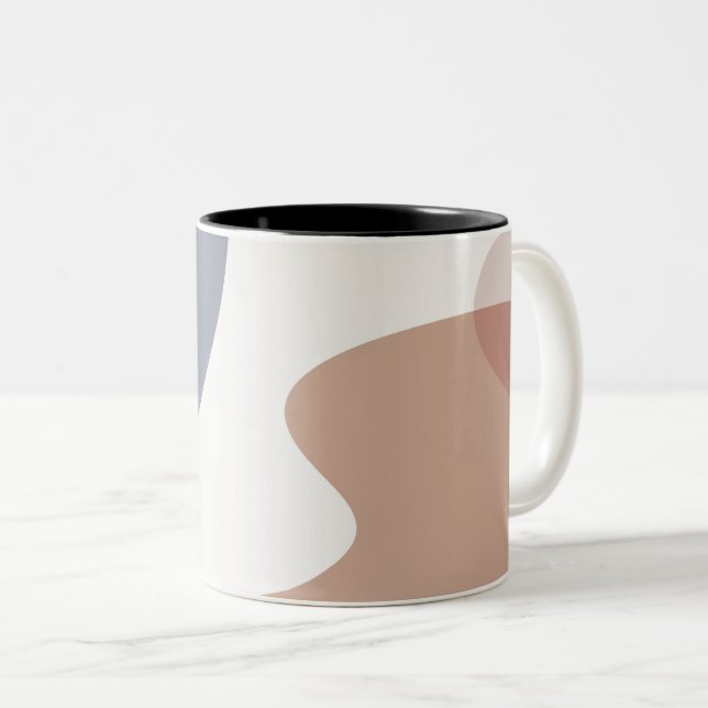 Abstract Art Design Purple Two-Tone Coffee Mug (Front Right)
