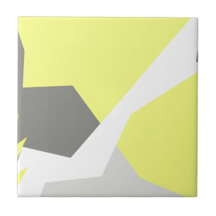Abstract Art Energy Yellow Grey Ceramic Tile