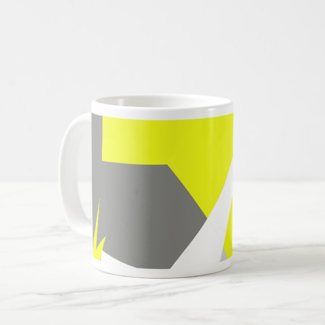 Abstract Art Energy Yellow Grey Coffee Mug (Front Left)