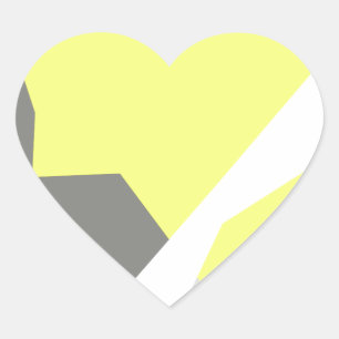 Abstract Art Energy Yellow Grey Heart Sticker