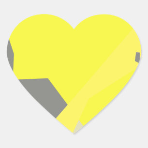Abstract Art Energy Yellow Grey Heart Sticker