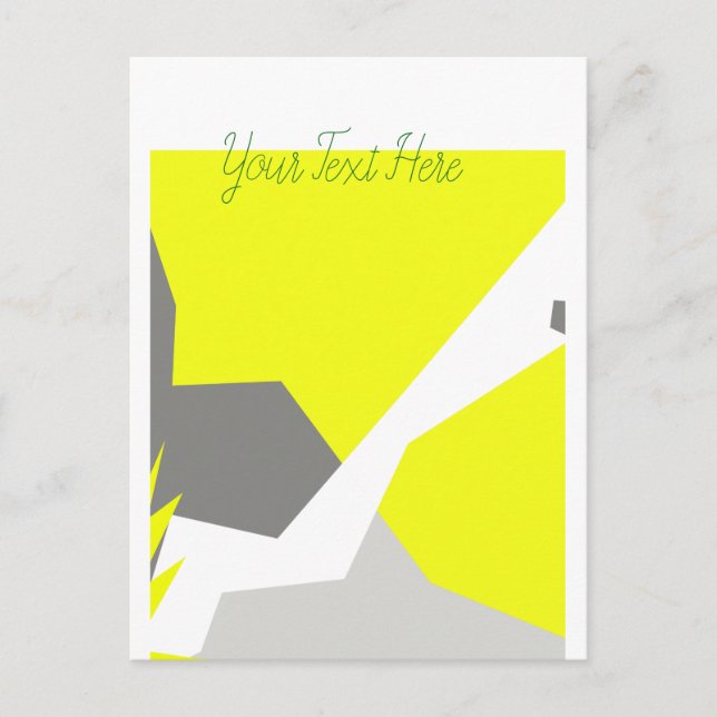 Abstract Art Energy Yellow Grey Postcard (Front)