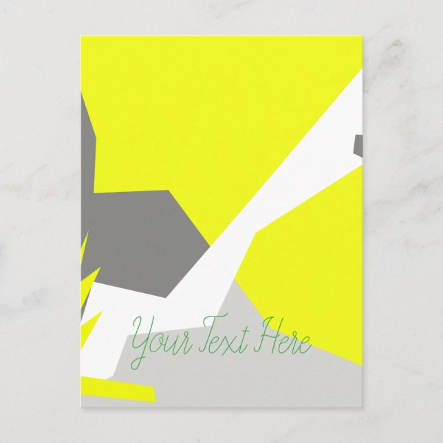 Abstract Art Energy Yellow Grey Postcard (Front)