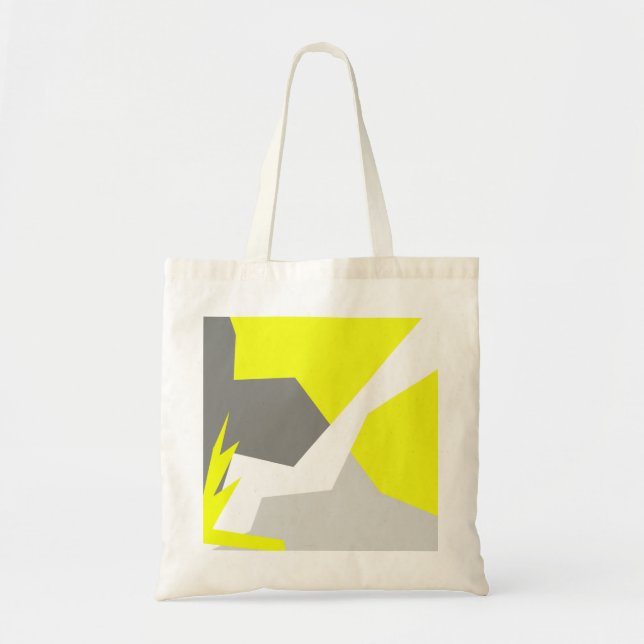 Abstract Art Energy Yellow Grey Tote Bag (Front)