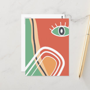 Abstract art eye colourful modern art postcard