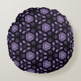 Abstract art eyes and diamond watercolour pattern  round cushion