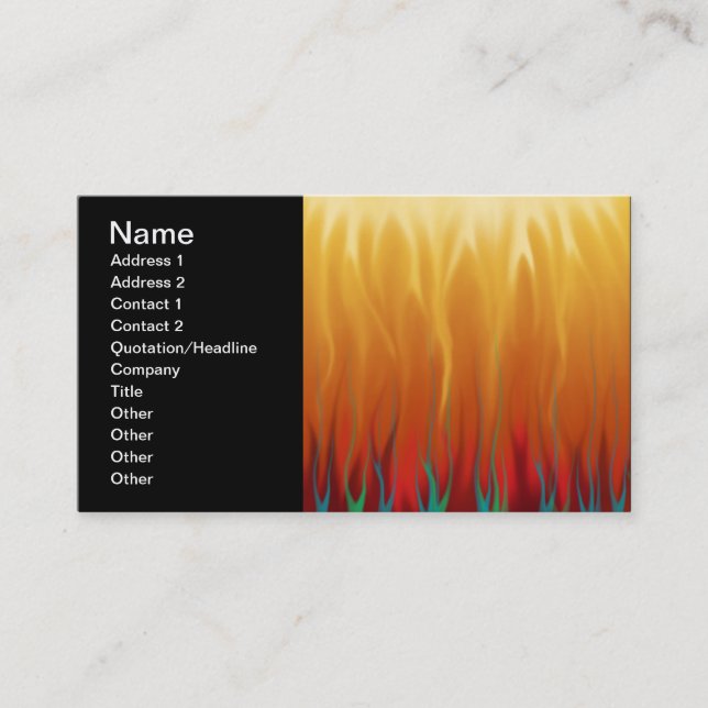 Abstract Art - Fire - Background Flames Business Card (Front)