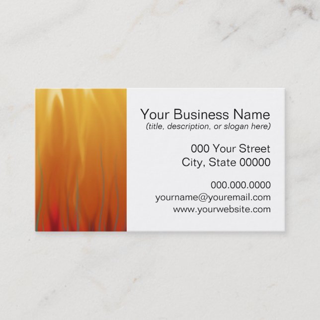 Abstract Art - Fire - Background Flames Business Card (Front)
