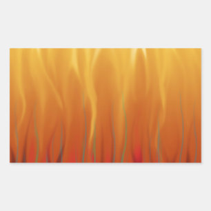 Abstract Art - Fire - Background Flames Rectangular Sticker