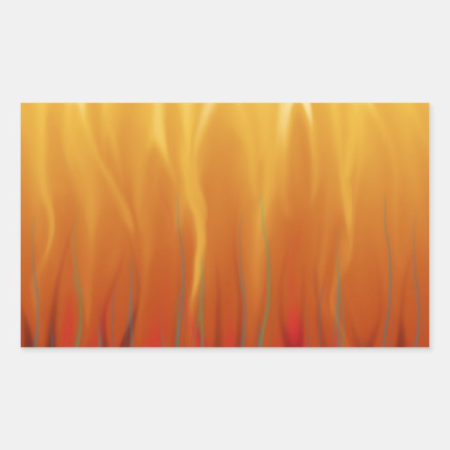 Abstract Art - Fire - Background Flames Rectangular Sticker (Front)
