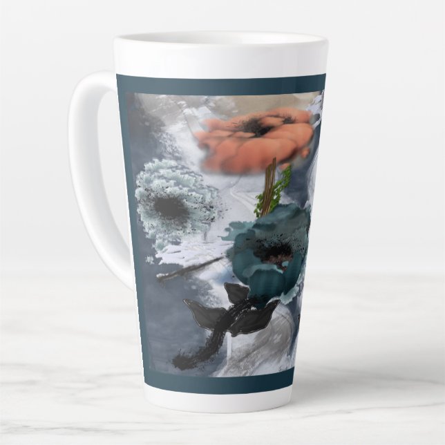 Abstract Art Floral  Latte Mug (Left Angle)