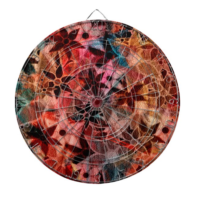 Abstract Art Flower Pattern #3 Dartboard (Front)