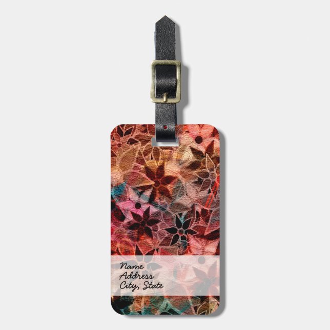 Abstract Art Flower Pattern #3 Luggage Tag (Front Vertical)