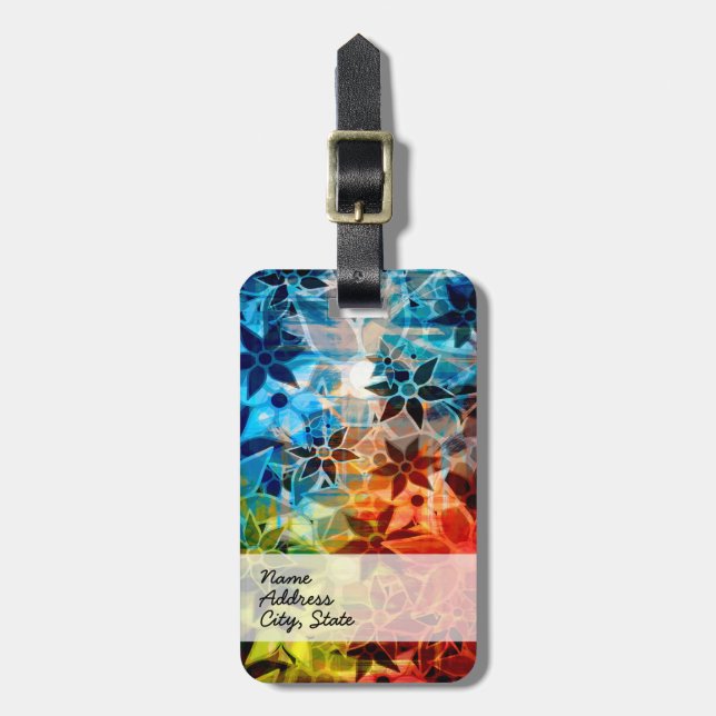 Abstract Art Flower Pattern #4 Luggage Tag (Front Vertical)