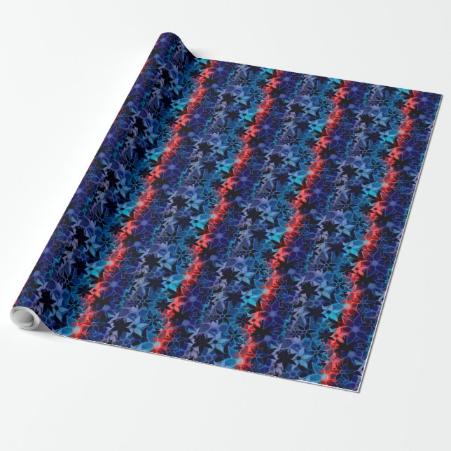 Abstract Art Flower Pattern Wrapping Paper (Unrolled)