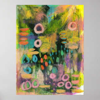 Abstract Art Flowers Floral Botanical Painting Poster