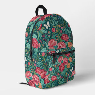 Abstract Art Folk Peonies Butterflies Backpack