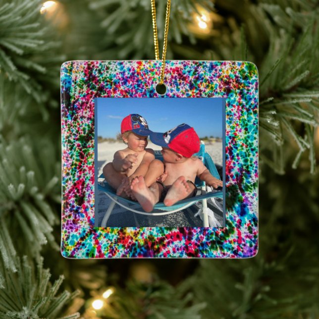 Abstract Art Frame for Your Photo on a  Ceramic Ornament (Tree)