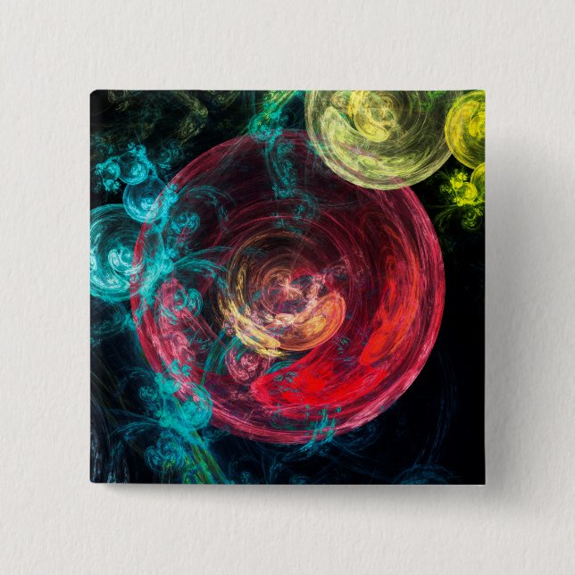 Abstract Art Galaxy Circles 15 Cm Square Badge (Front)