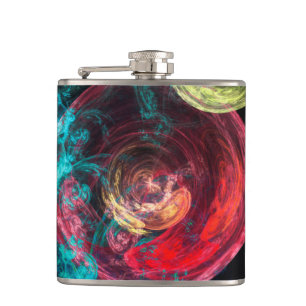 Abstract Art Galaxy Circles Hip Flask
