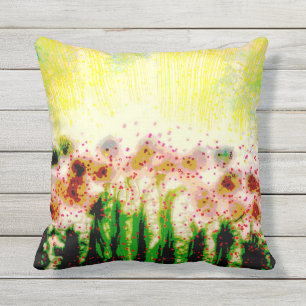 Abstract Art Garden Landscape Outdoor Cushion