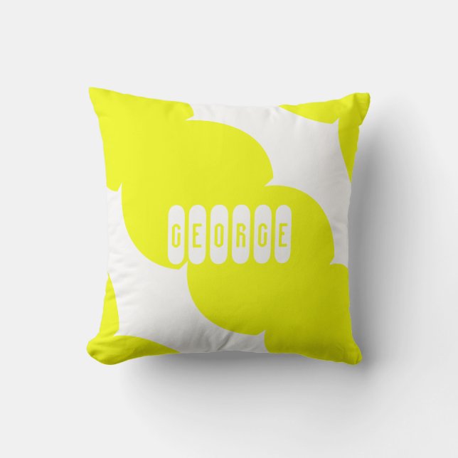Abstract Art George Add Your Name Cushion Pillow (Front)
