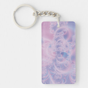 Abstract Art Glowing Pink Key Ring