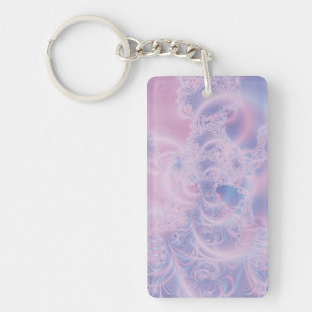 Abstract Art Glowing Pink Key Ring (Front)