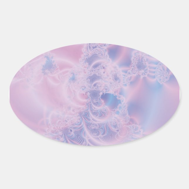 Abstract Art Glowing Pink Oval Sticker (Front)