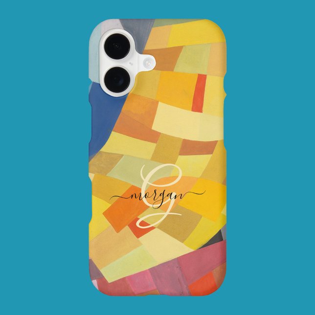 Abstract Art, Gold Monogram, Black Script Name (Creator Uploaded)